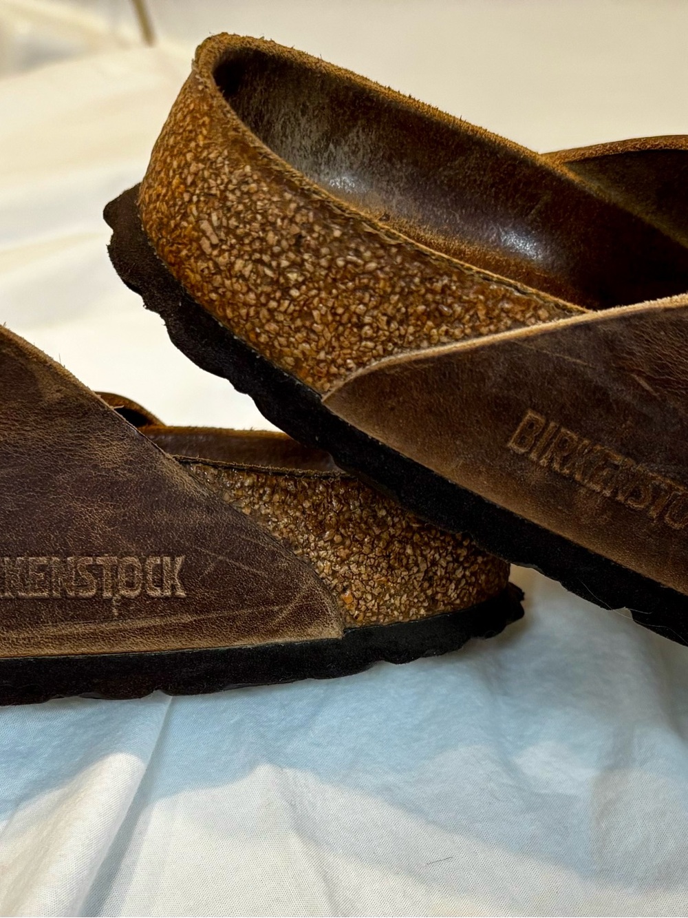 Birkenstock Brown Leather Two-Strap Sandals - Picture 11 of 13